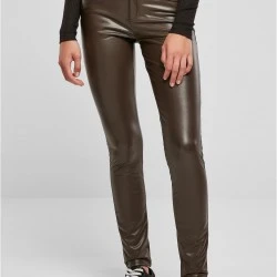 Дамски кожен панталон в кафяв цвят Urban Classics Ladies Leather Pants