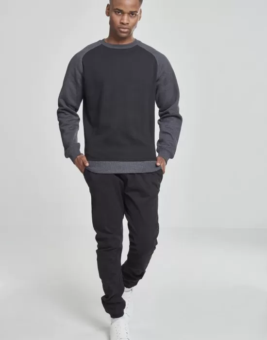 Мъжка блуза с реглан ръкави Urban Classics blk/cha, Блузи - Hoodstyle.bg