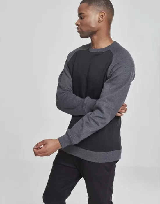 Мъжка блуза с реглан ръкави Urban Classics blk/cha, Блузи - Hoodstyle.bg