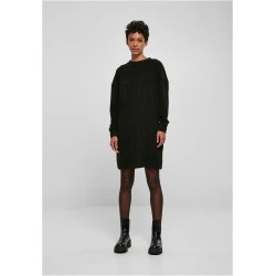 Дамска рокля в черен цвят Urban Classics Ladies Velvet Dress