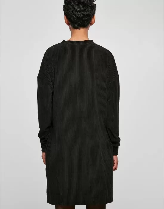 Дамска рокля в черен цвят Urban Classics Ladies Velvet Dress, Рокли - Hoodstyle.bg