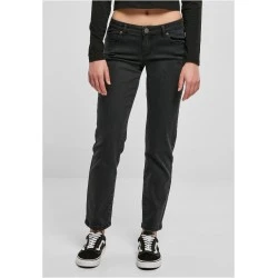 Дамски дънки с ниска талия в черен цвят Urban Classics Ladies Denim Pants