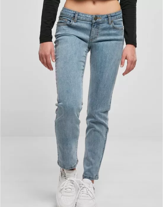 Дамски дънки с ниска талия в син цвят Urban Classics Ladies Denim Pants, Дънки - Hoodstyle.bg