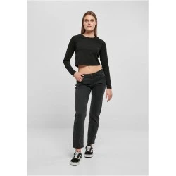Дамски дънки с ниска талия в черен цвят Urban Classics Ladies Denim Pants