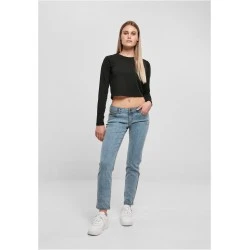 Дамски дънки с ниска талия в син цвят Urban Classics Ladies Denim Pants