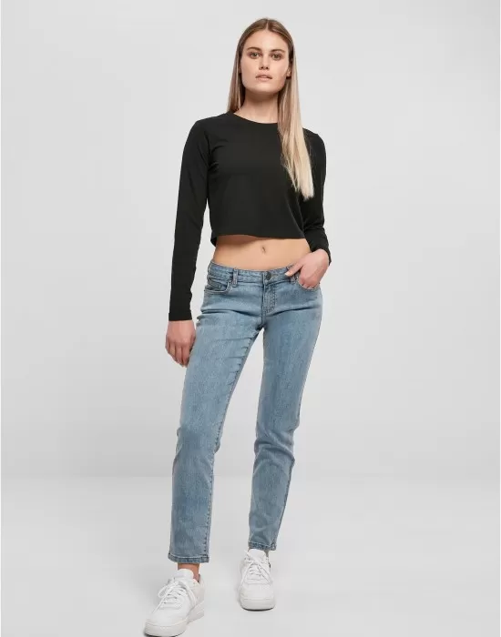 Дамски дънки с ниска талия в син цвят Urban Classics Ladies Denim Pants, Дънки - Hoodstyle.bg