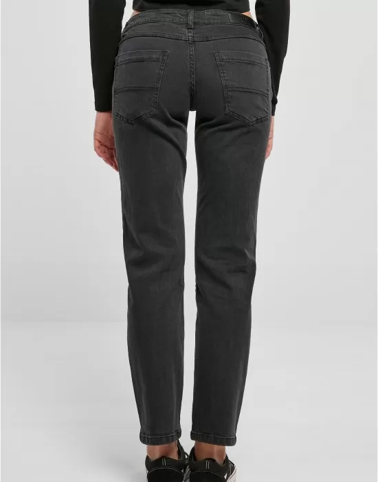 Дамски дънки с ниска талия в черен цвят Urban Classics Ladies Denim Pants, Дънки - Hoodstyle.bg