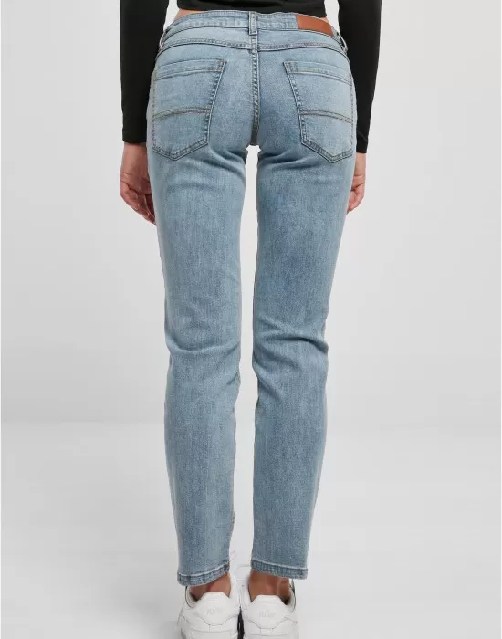 Дамски дънки с ниска талия в син цвят Urban Classics Ladies Denim Pants, Дънки - Hoodstyle.bg