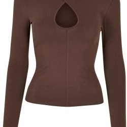 Дамска блуза в кафяв цвят Urban Classics Crossed Cut Out