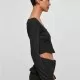 Дамска къса блуза с дълги ръкави в черен цвят Urban Classics Corsage Longsleeve, Блузи - Hoodstyle.bg