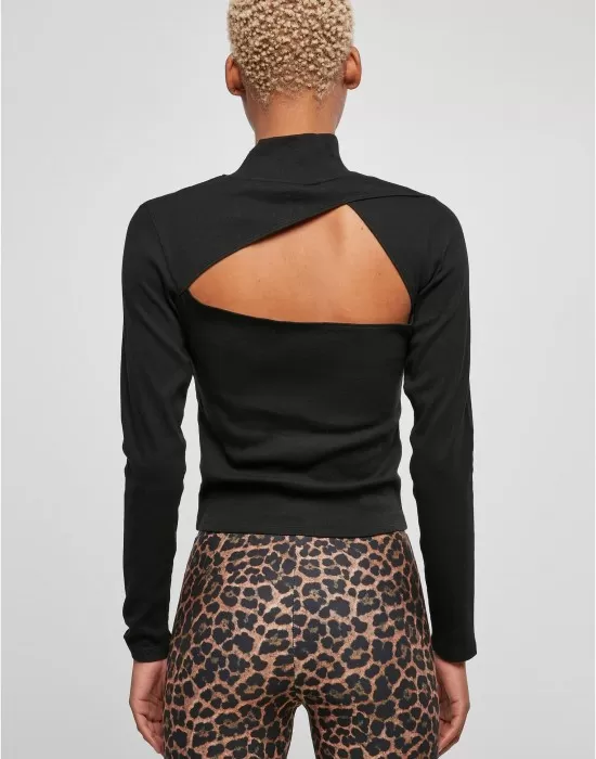 Дамска блуза в черен цвят Urban Classics Back Cut Out, Блузи - Hoodstyle.bg