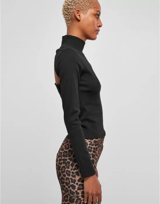 Дамска блуза в черен цвят Urban Classics Back Cut Out, Блузи - Hoodstyle.bg