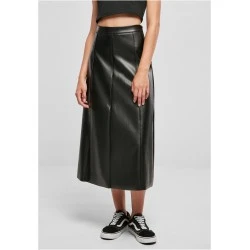 Дамска кожена пола в черен цвят Urban Classics Leather Midi Skirt