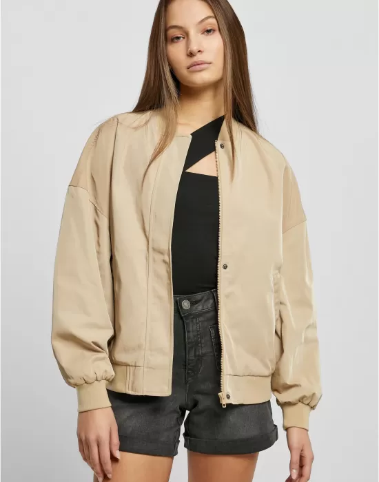 Дамско бомбър яке в бежов цвят Urban Classics Bomber Jacket, Якета - Hoodstyle.bg