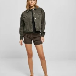 Дамско дънково яке в тъмносив цвят Urban Classics Denim Jacket