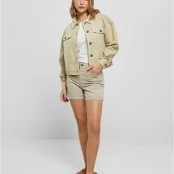 Дамско дънково яке в бежов цвят Urban Classics Denim Jacket