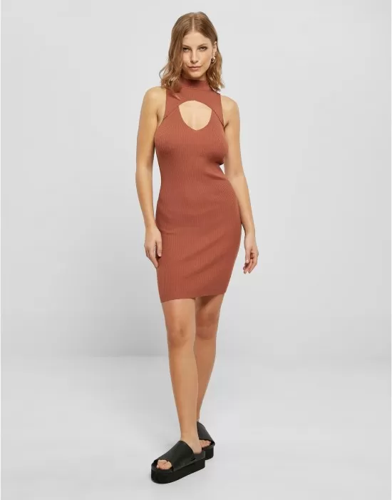 Дамска рокля в цвят праскова Urban Classics Ladies Dress, Рокли - Hoodstyle.bg