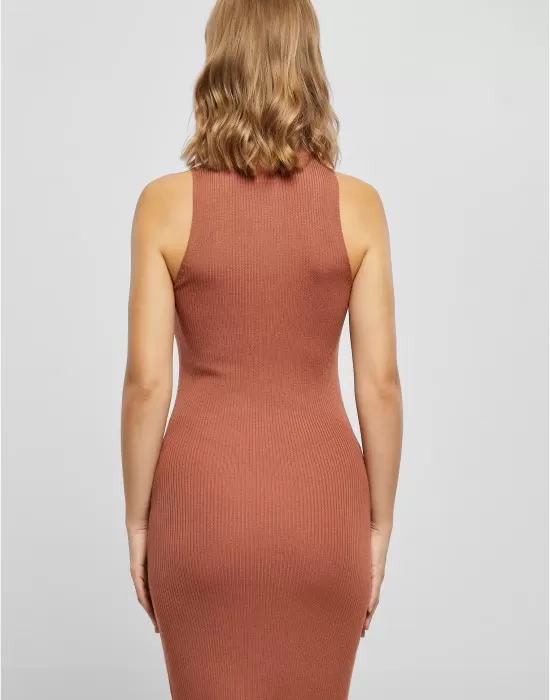 Дамска рокля в цвят праскова Urban Classics Ladies Dress, Рокли - Hoodstyle.bg