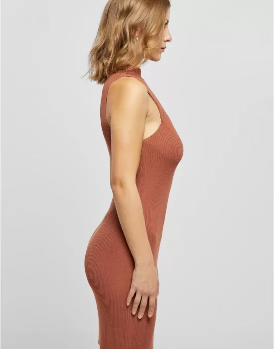 Дамска рокля в цвят праскова Urban Classics Ladies Dress, Рокли - Hoodstyle.bg