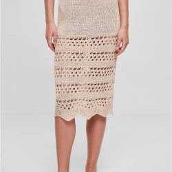 Дамска плетена пола в бежов цвят Urban Classics Ladies Knit Skirt