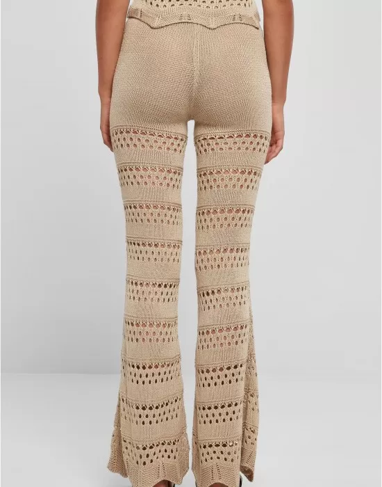 Дамски плетен панталон в бежов цвят Urban Classicss Knit Leggings, Панталони - Hoodstyle.bg