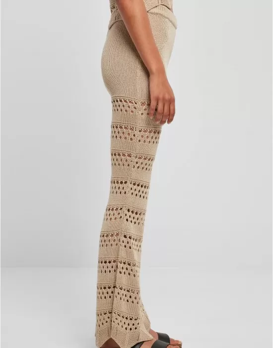 Дамски плетен панталон в бежов цвят Urban Classicss Knit Leggings, Панталони - Hoodstyle.bg