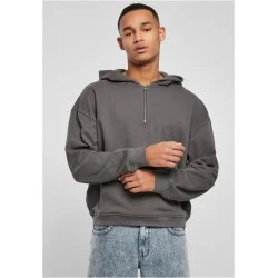 Мъжки суичър с качулка и цип в сиво Urban Classics Zip Hoody unionbeige