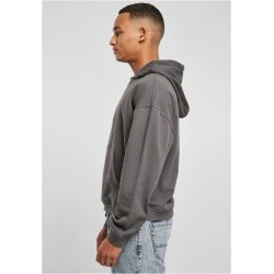 Мъжки суичър с качулка и цип в сиво Urban Classics Zip Hoody unionbeige