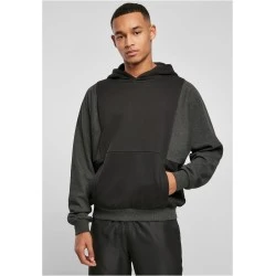 Мъжки суичър с качулка в черен цвят Urban Classics Hoody black/charcoal 