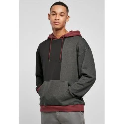 Мъжки суичър с качулка в цветен десен Urban Classics Color Hoody black/charcoal