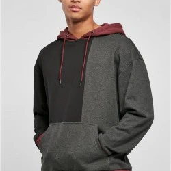 Мъжки суичър с качулка в цветен десен Urban Classics Color Hoody black/charcoal