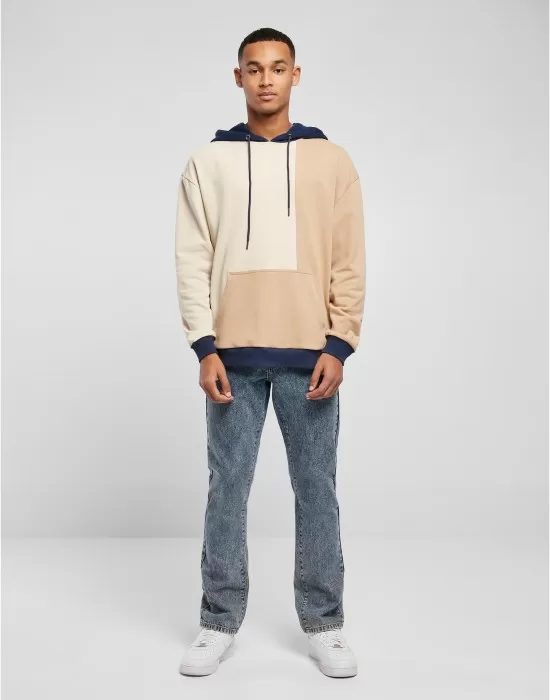 Мъжки суичър с качулка в цветен десен Urban Classics Color Hoody softseagrass/unionbeige, Суичъри - Hoodstyle.bg