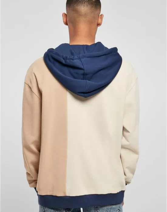 Мъжки суичър с качулка в цветен десен Urban Classics Color Hoody softseagrass/unionbeige, Суичъри - Hoodstyle.bg