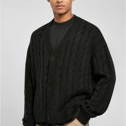 Мъжка плетена жилетка в черен цвят Urban Classics Boxy Cardigan