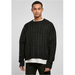 Мъжки плетен пуловер в черен цвят Urban Classics Boxy Sweater
