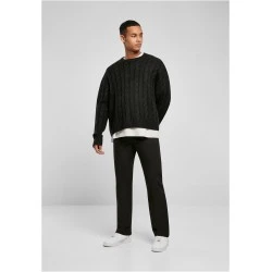 Мъжки плетен пуловер в черен цвят Urban Classics Boxy Sweater