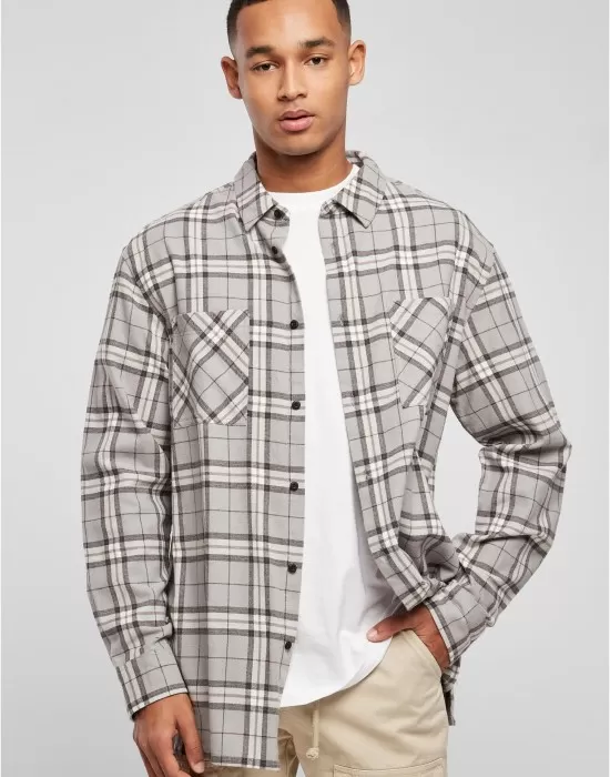 Мъжка карирана риза Urban Classics Long Shirt, Ризи - Hoodstyle.bg