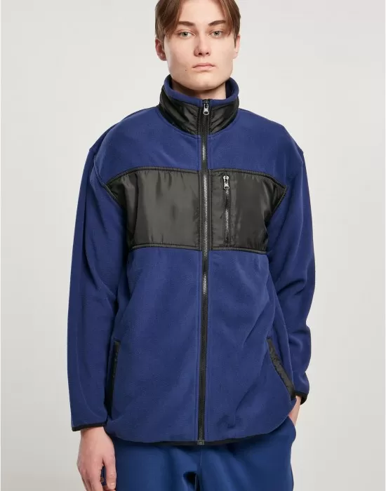 Мъжко поларено яке в син цвят Urban CLassics Fleece Jacket, Якета Пролет / Есен - Hoodstyle.bg
