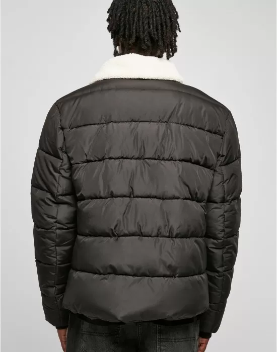 Мъжко зимно яке в черен цвят Urban Classics Sherpa Jacket, Зимни якета - Hoodstyle.bg