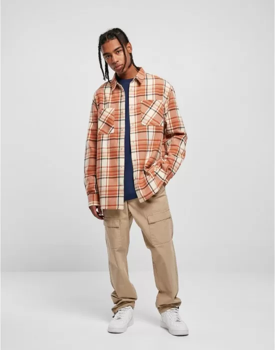 Мъжка дълга карирана риза Urban Classics Long Shirt, Ризи - Hoodstyle.bg