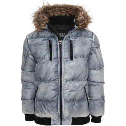 Мъжко зимно яке с пухена качулка Urban Classics denimblue