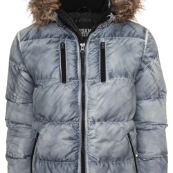 Мъжко зимно яке с пухена качулка Urban Classics denimblue