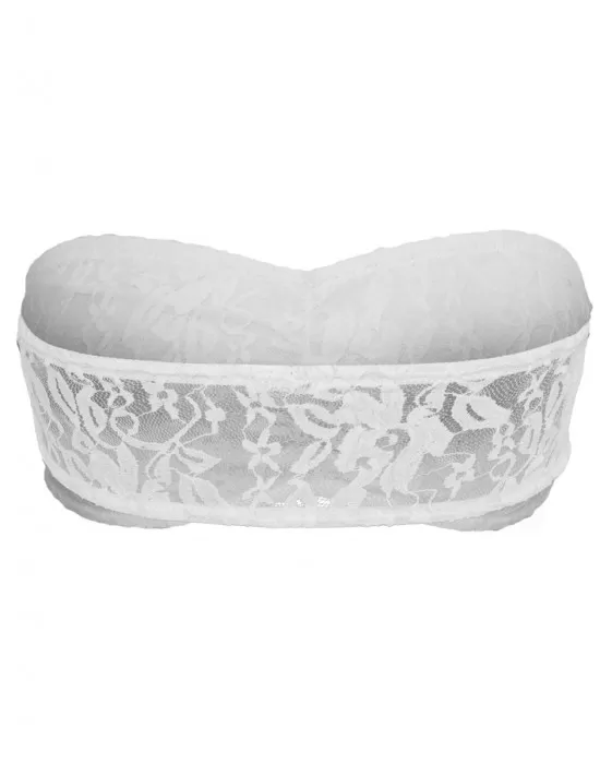 Дамски дантелен топ в бял цвят Urban Classics Ladies Laces Bandeau white, Жени - Hoodstyle.bg