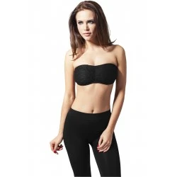 Дамски дантелен топ в черен цвят Urban Classics Ladies Laces Bandeau black 