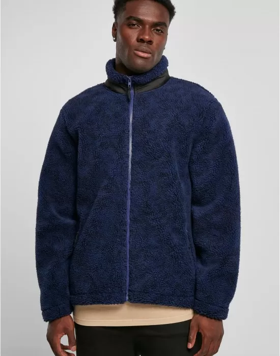 Мъжко пухкаво яке в тъмносин цвят Urban Classics Sherpa Jacket, Якета Пролет / Есен - Hoodstyle.bg