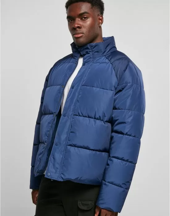 Мъжко яке с широка кройка в син цвят Urban Classics Puffer Jacket, Зимни якета - Hoodstyle.bg