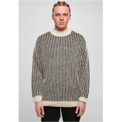 Мъжки плетен пуловер в черно и бяло Urban Classics Two Tone Sweater