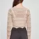 Дамска къса плетена блуза с дълги ръкави в бежов цвят Urban Classics, Блузи - Hoodstyle.bg