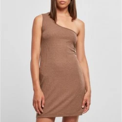 Дамска рокля с една презрамка в кафяв цвят Urban Classics One Shoulder Dress