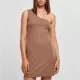 Дамска рокля с една презрамка в кафяв цвят Urban Classics One Shoulder Dress, Рокли - Hoodstyle.bg